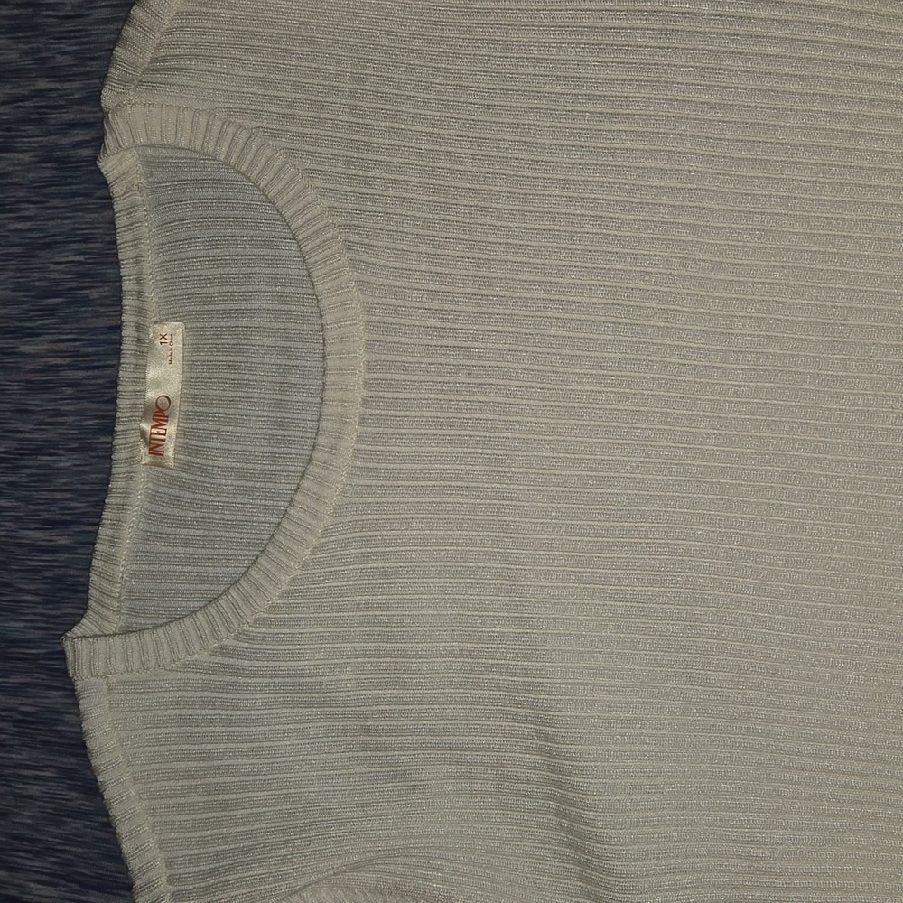 Intempo Women's Sweater Cream Size 1X NWT - Picture 5 of 10